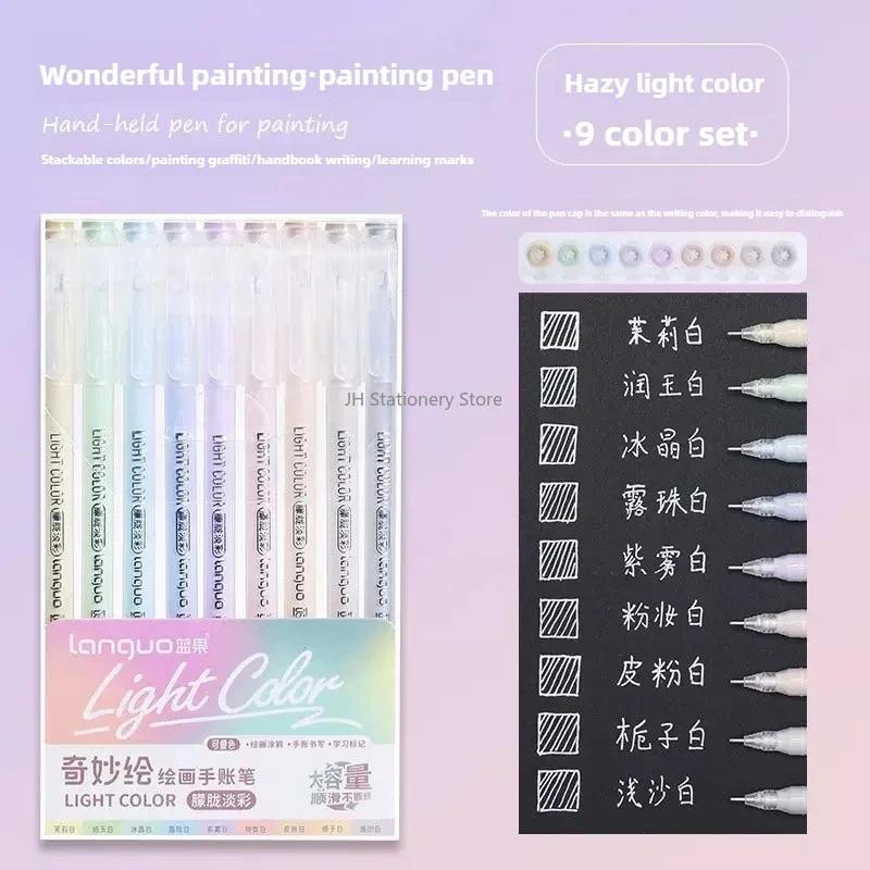 Languo 9/198 Colori Morandi Penna Gel Diario Studente Scrapbooking Pittura Fai da Te Set Penne Gel Disegno a Colori Pennarelli Artistici Materiale Scolastico