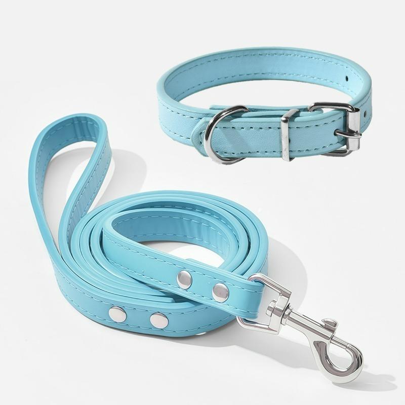 Pet Collar Large Dog Chain Waterproof and Wear-resistant Dog Cat Collar PU Leather Medium and Small Dog Bell Collar
