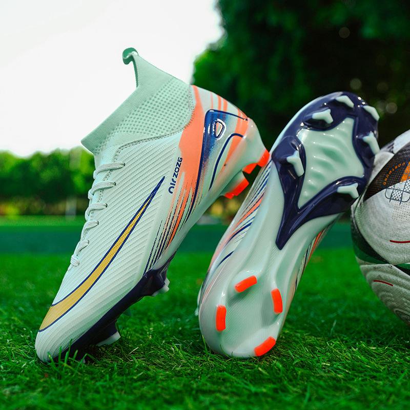 New High-top Football Shoes for Boys and Girls with Broken Nails TF Adult Ag Spikes Competition Artificial Training Shoes