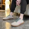 Large size couple's color matching women's retro round head lace-up spring and autumn versatile casual flat-bottomed sports shoes