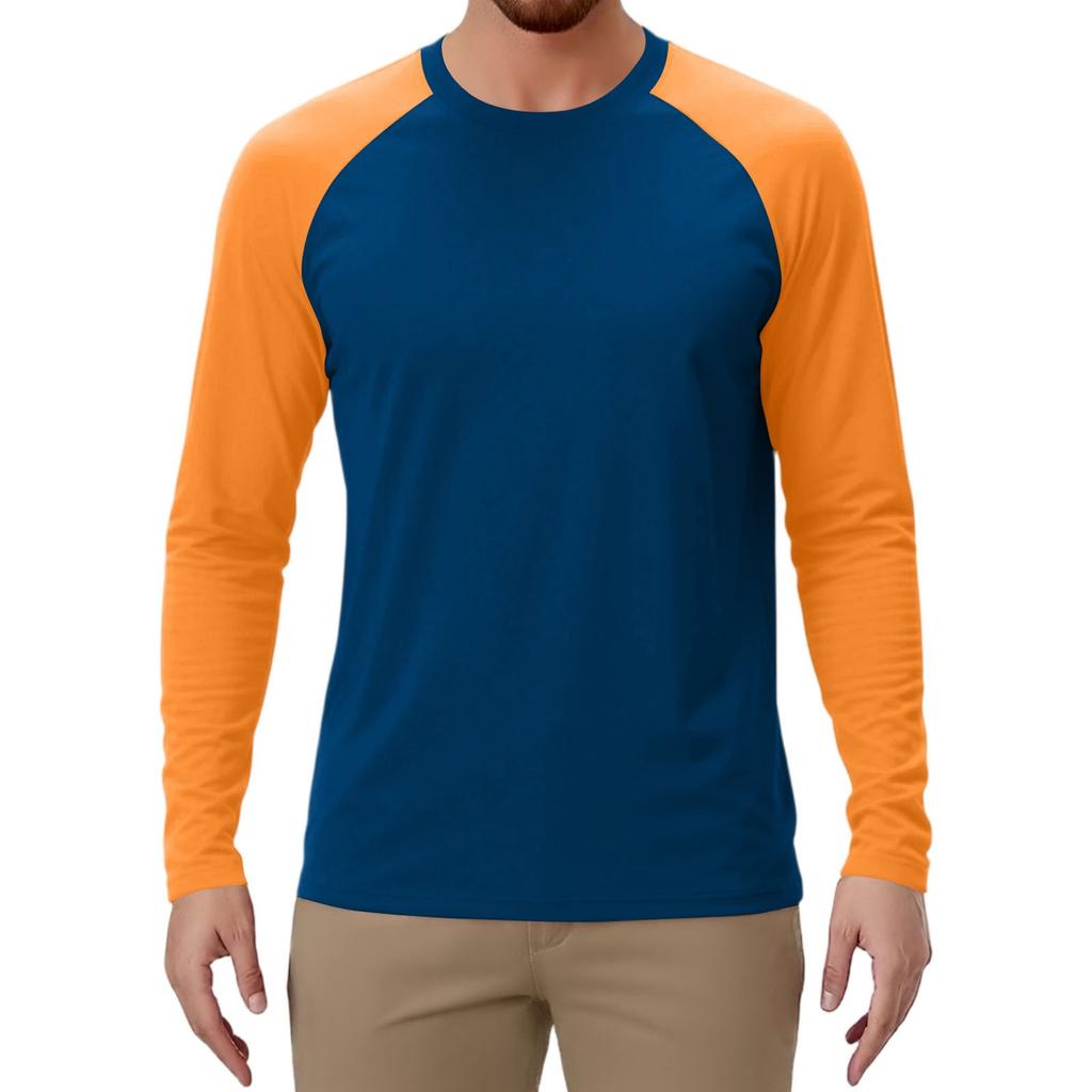 Pánské sportovní tričko s dlouhým rukávem raglánového střihu v kontrastních barvách