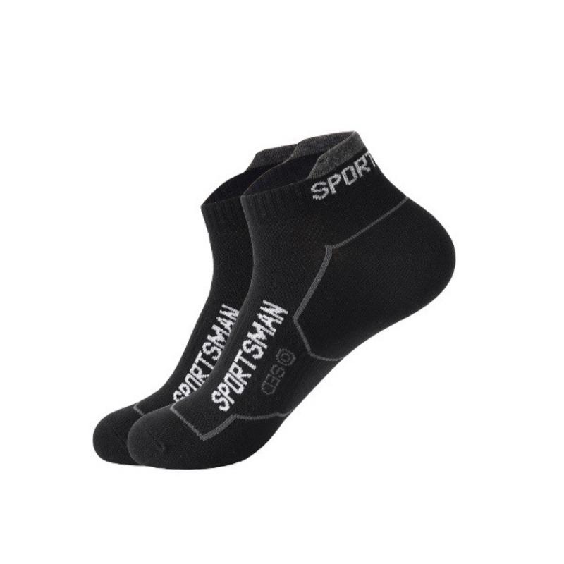 Men's Socks, Summer Thin Solid Color Letter Running Mesh Breathable, Odor-proof, Anti-slip Cotton Socks, Low-top Shallow Opening Socks