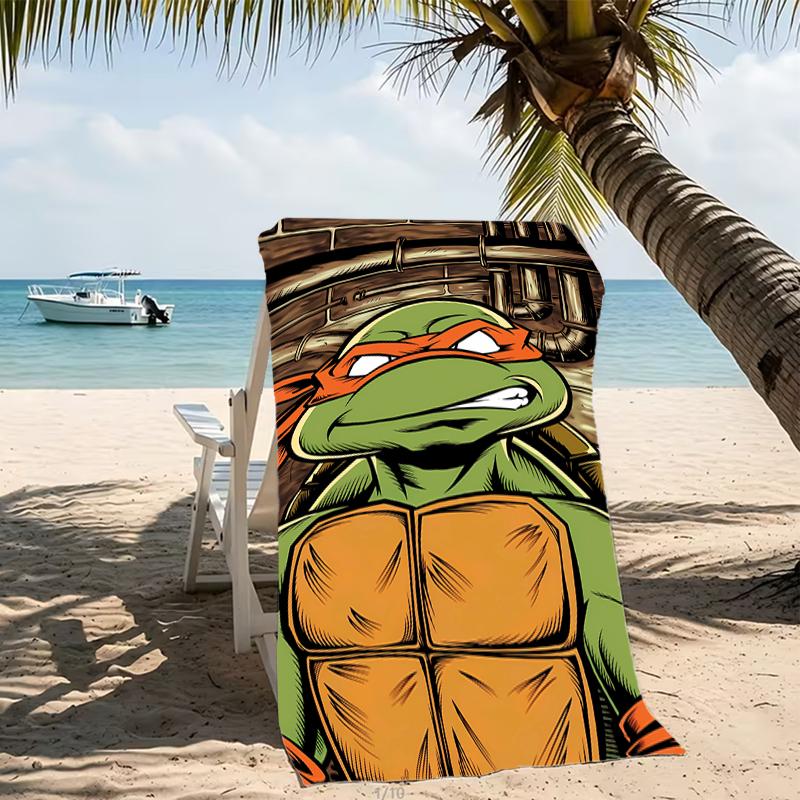 Beach Towel with Teenage Mutant Ninja Turtles Pattern - soft,absorbent,machine washable Lightweight&Modern,swimming,Travel Essentials