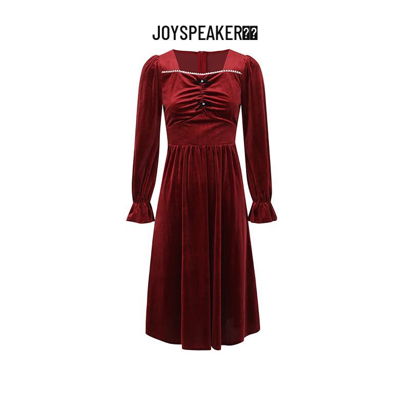 

JOY SPEAKER Women s French Beaded Velvet Long-Sleeve Dress M