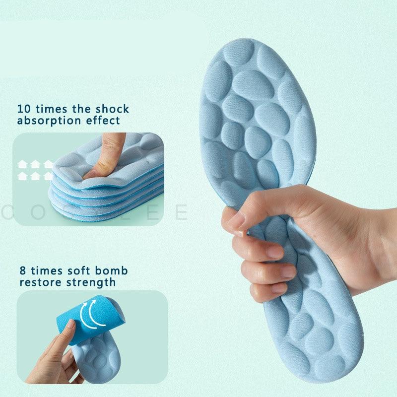 1 Double Cobble Stone Soft Insole Soft Massage Breathable Insoles Sports Memory Foam Cushion Deodorant Pads Running Insole Men Women Shoes Inserts