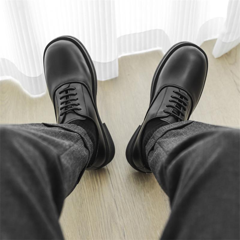 Fashion Lace-Up Men's Oxford Shoes Classic Casual Leather Walking Shoes for Men Outdoor Lace-Up Flats Comfortable Business Dress Shoes