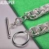 925 Sterling Silver Mesh Diamond Pattern Connecting Side Chain Simple Bracelet Gift Jewelry