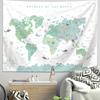 Arazzo Mappa del Mondo Animali Cartoni Animati Poliestere da Appendere alla Parete Tessuto di Sfondo Educativo per Stanza Bambini Asilo Nido Camera da Letto Decorazione
