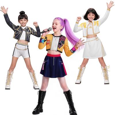 KPop Cacciatrici di Demoni Abiti Fantasia Cantante Pop Carnevale Bambini Halloween Cosplay Rumi Zoey Mira Costume da Esibizione
