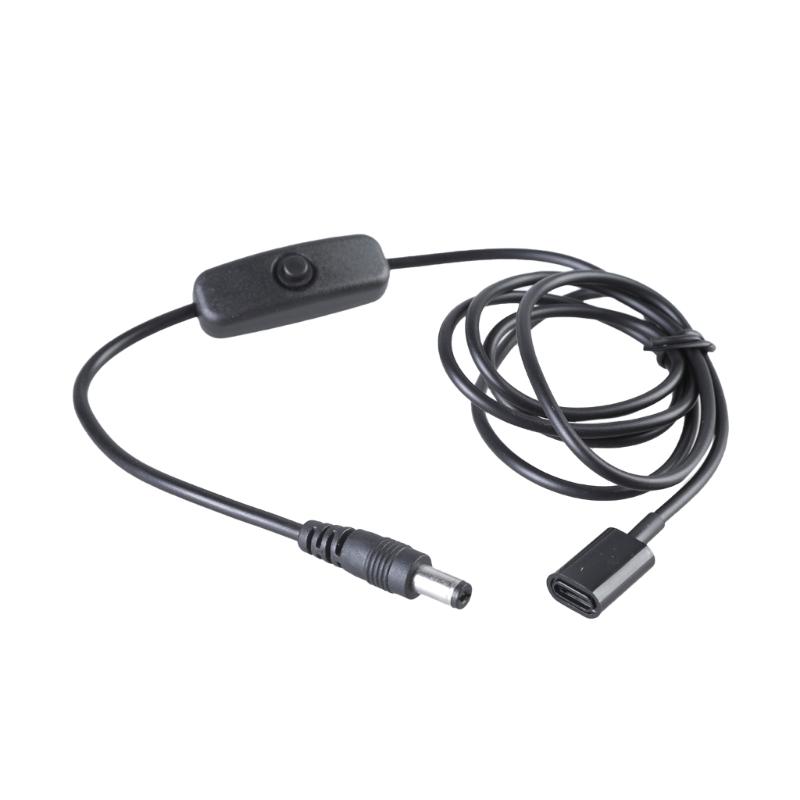

USB Type C to DC5521 Female Power Cable 5V3A Charging Cord with Switcher for Routers LED Lamps Fan Power Supply Wire 1
