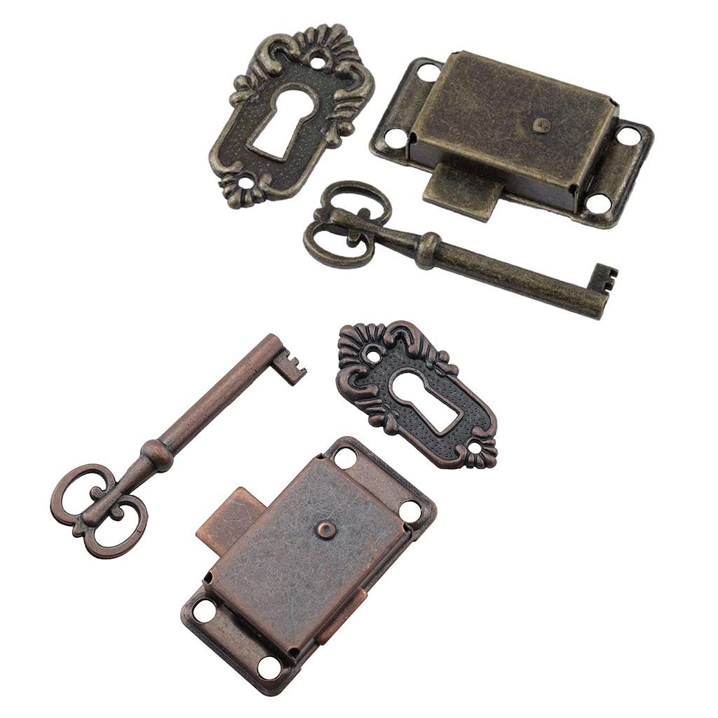 Serrature per Cassetti in Ferro Battuto a Filo Serratura Decorativa per Mobili Serratura Antica per Scatola Porta Gioielli con per Chiave per Casa