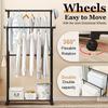 Double Rods Garment Rack with Wheels Portable Clothes Organizer Clothes Rack for Hanging Clothes Rack for Bedroom & Living Room