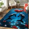 1pc Dolphin Couple and Love Print, Design Indoor Area Rug, Soft, Anti-Slip, and Durable Gaming Room Decor for Bedroom, Living Room, and Exer
