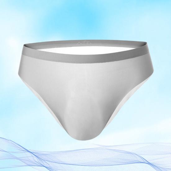 Summer Ultra-Thin Ice Silk Sexy Men Briefs Translucent Low-rise Seamless 3D U Convex