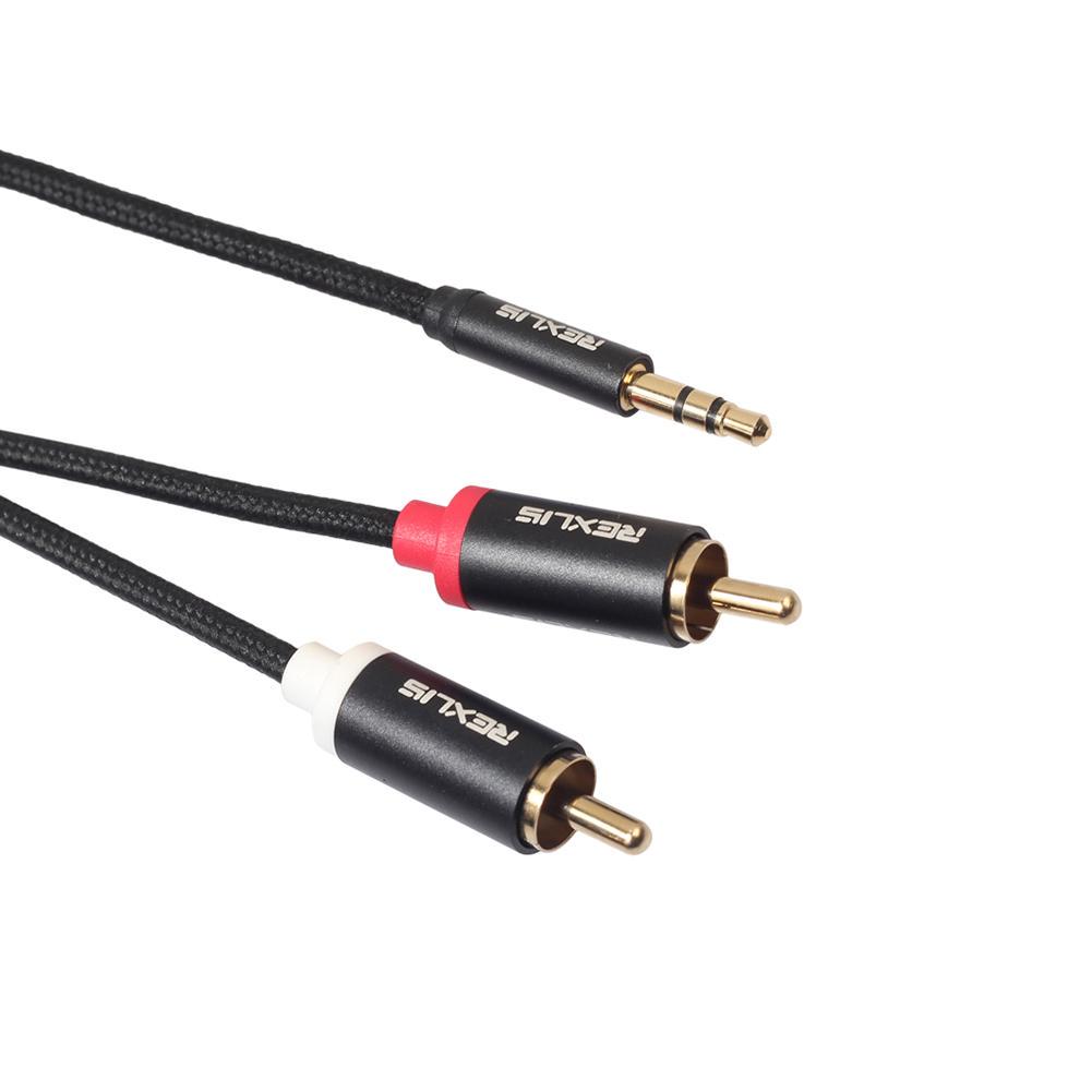 2 RCA Cotton Braided Aux Cable 