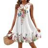 2026 New European and American Cross-border Sleeveless Printing Dress Women's Summer Dress Flower Butterfly A-shaped Skirt Holiday Style Loose