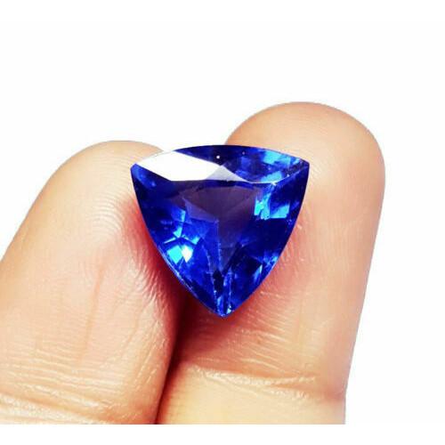 Natural Ceylon Blue Sapphire 8.45ct Trillion Cut Certified Loose Gemstone