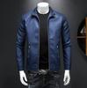 Men's Slim Fit Trendy Leather Motorcycle Jacket with Stand Collar and Plus Size Options
