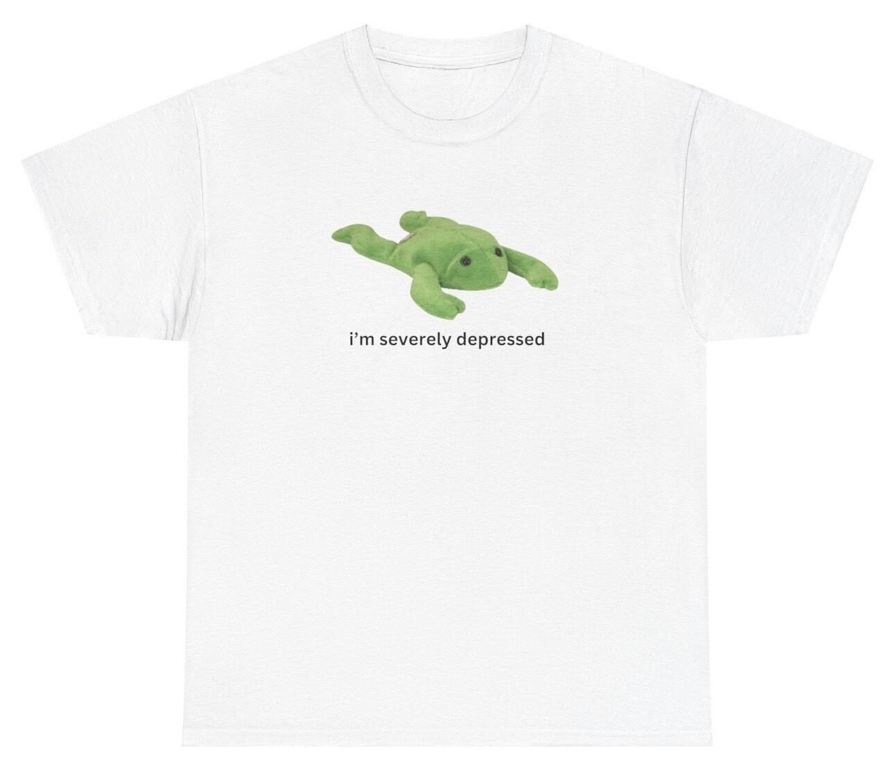 I m Severely Depressed T Shirt Oddly Specific Ironic Silly Cursed Weirdcore Tee S