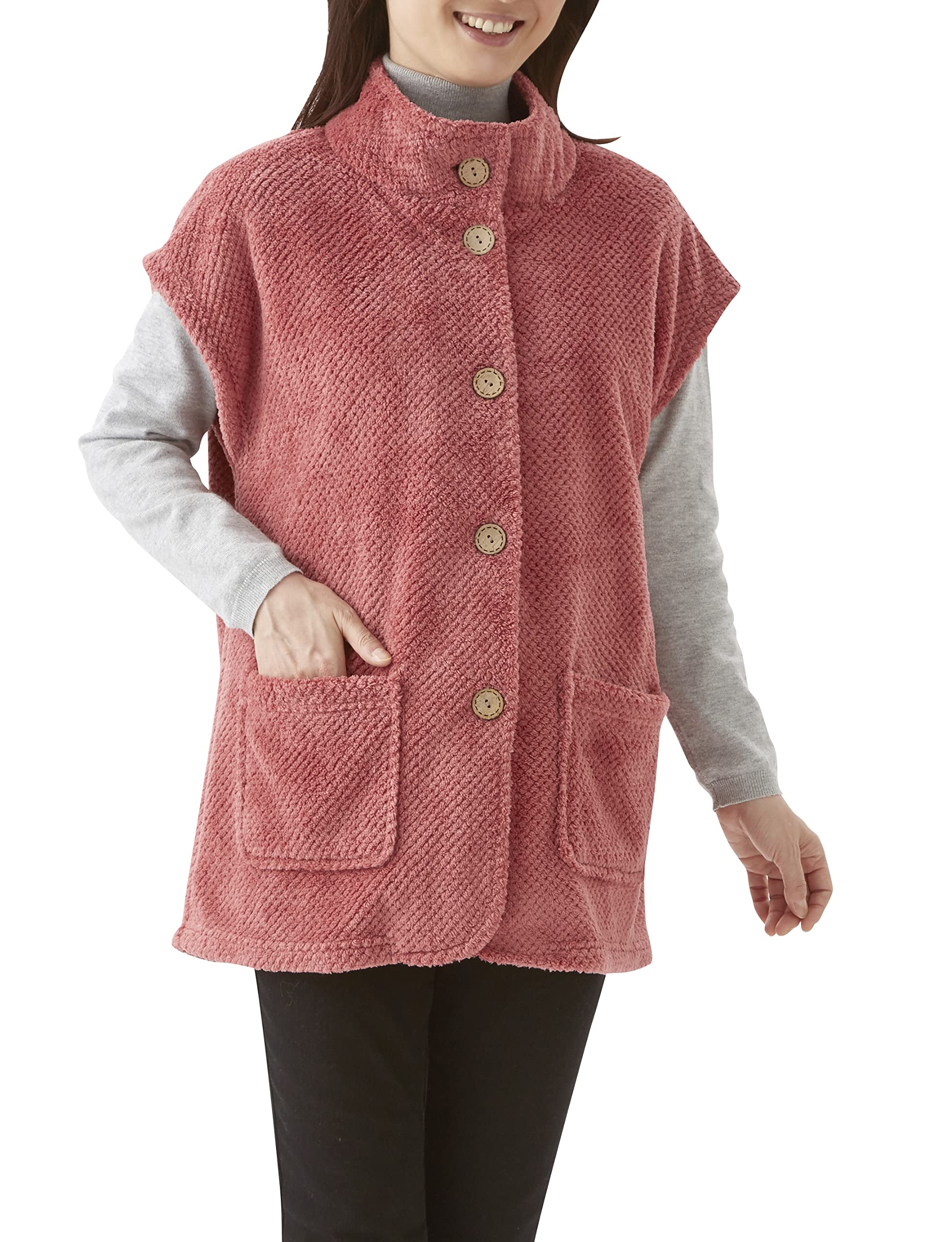 

Selvan Теплый туника длиной до плеча домашний жилет Coral LL