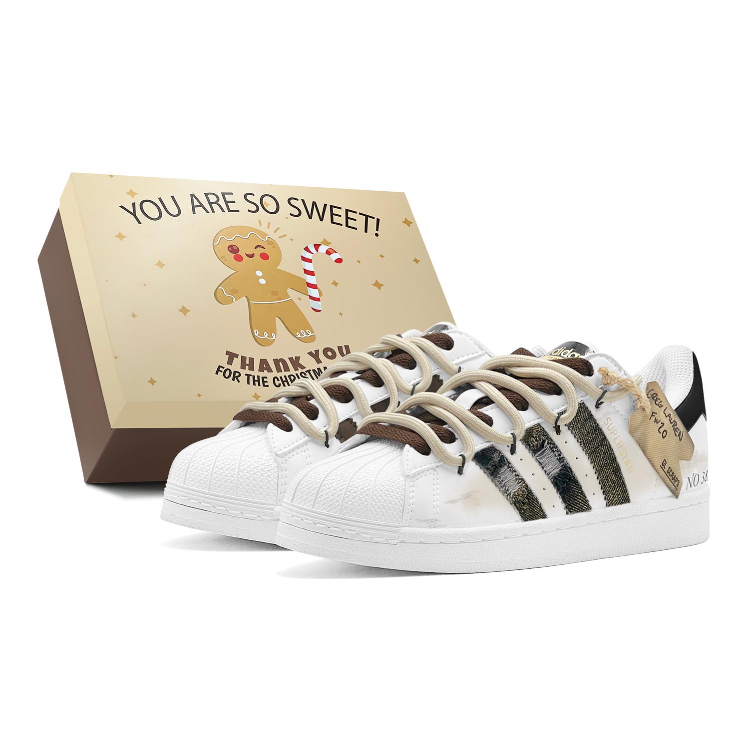 Adidas Originals SUPERSTAR Устойчивые к скольжению Устойчивые к истиранию Устойчивые к скольжению Устойчивые к истиранию Низкие кеды для скейтборда EG4958(TeamS2-S-BOX) 41⅓