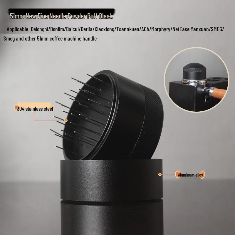 Rotating Needle Coffee Distributor: Evenly Breaks Up Grounds Clumps for Espresso Machine Portafilter Handle 51/58mm