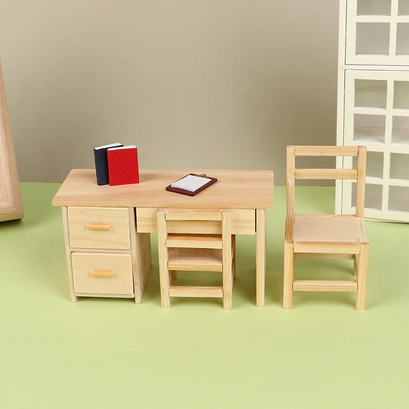 DollHouse Miniature Simulation Mini Desk Chair Model DIY Accessories Scene Furniture Toys