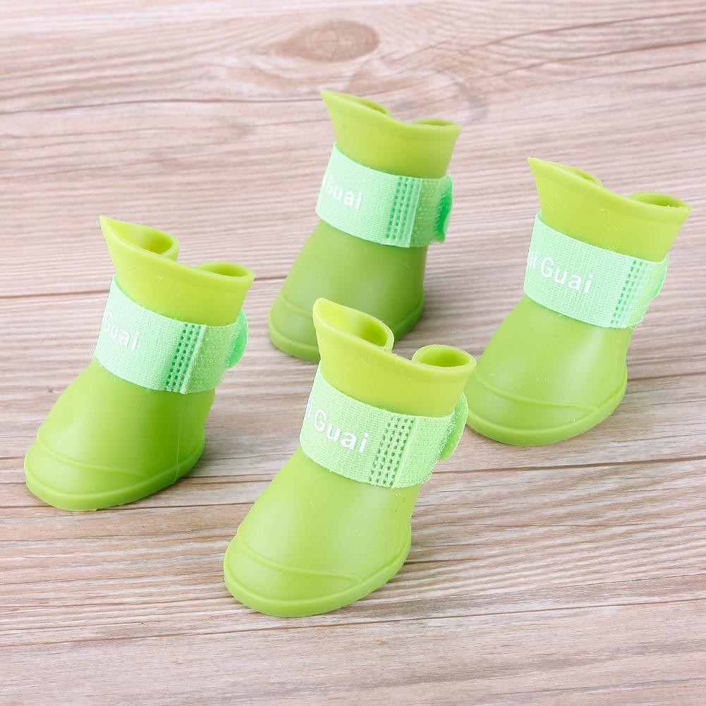 4Pcs Pet WaterProof Rainshoe Anti-slip Rubber Boot for Small Medium Large Dogs Cats Outdoor Shoe Dog Ankle Boots Pet Accessories