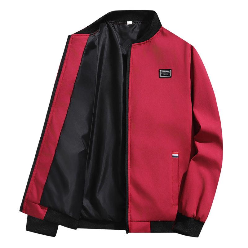 Men's Spring and Autumn Plus Size Zip Paragraph Jacket Jacket Casual Sports Simple Short Section Stand Up Collar Baseball Clothing Outerwear