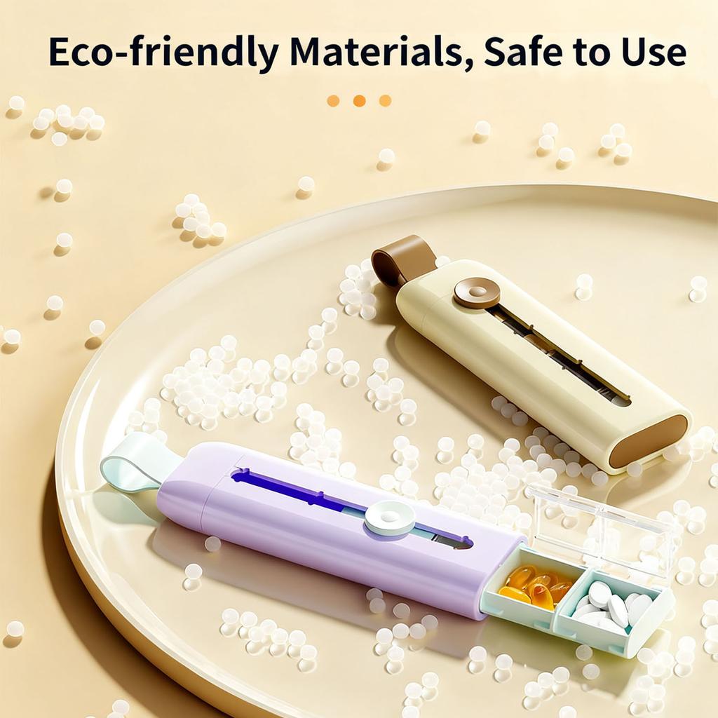 Caixa de Pílulas Moderna Minimalista com 3 Compartimentos ABS+PC Silicone à Prova de Poeira Portátil Organizador de Medicamentos de Viagem para Armazenamento Diário de Medicamentos