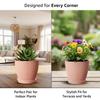 Runder 5-Zoll/12,9-cm-Blumenübertopf für drinnen und draußen, am besten für Terrasse/Balkon/Zuhause/Büro-Dekor - 5er-Set