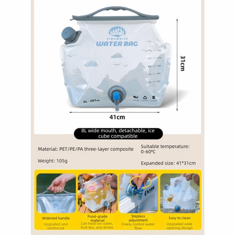with Faucet Water Container Transparent Khaki Folding Water Storage High Quality Water Pouch Trip
