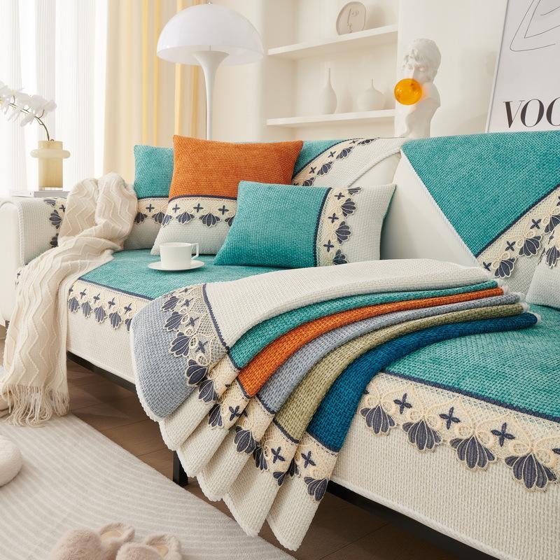 Sofa Cushion Four Seasons Universal Light Luxury Backrest Towel Modern Cushion High-End Summer Sofa Cover Cover Cloth Cushion