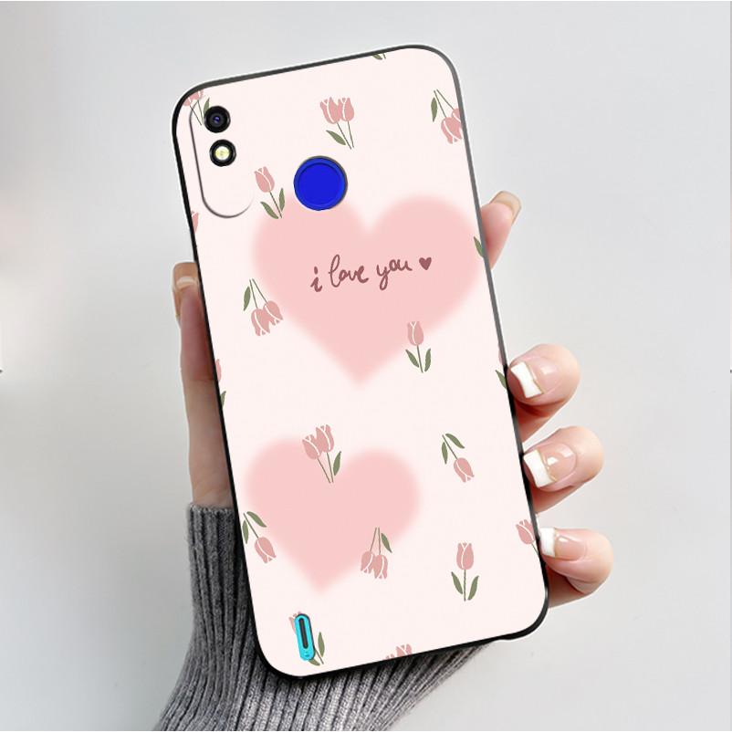 Printed Phone Case For Tecno Spark 4 Lite/POP 3PLUS Funda Capa Soft Silicone Black Shell Cover Cute Flower Cartoon Casing Coque