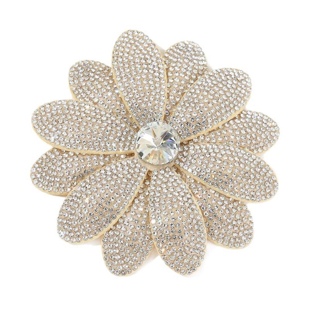 Sparkling Rhinestone Flower Patches Clothing Embellishment Jewelry Making Accessories Flower Brooch Fabrics