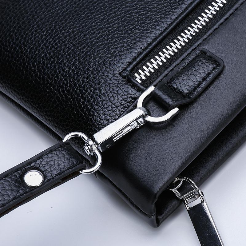 Tasche Für Männer Solides PU-Leder Business Herren-Geldbörse Kartenetui Umschlag Clutch Tasche Designer Luxus Tasche Sacoche Homme Sac A Main