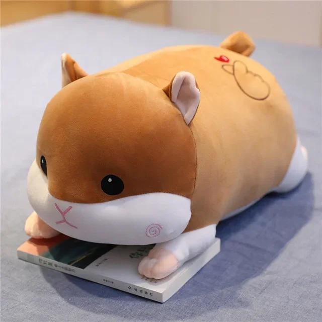 Kawaii Plush Toys Sleeping Pig Animal Crossing Plush Peluche Hamster Pillow Plus Blanket Quilt Air Conditioning Pillow Baby Toys