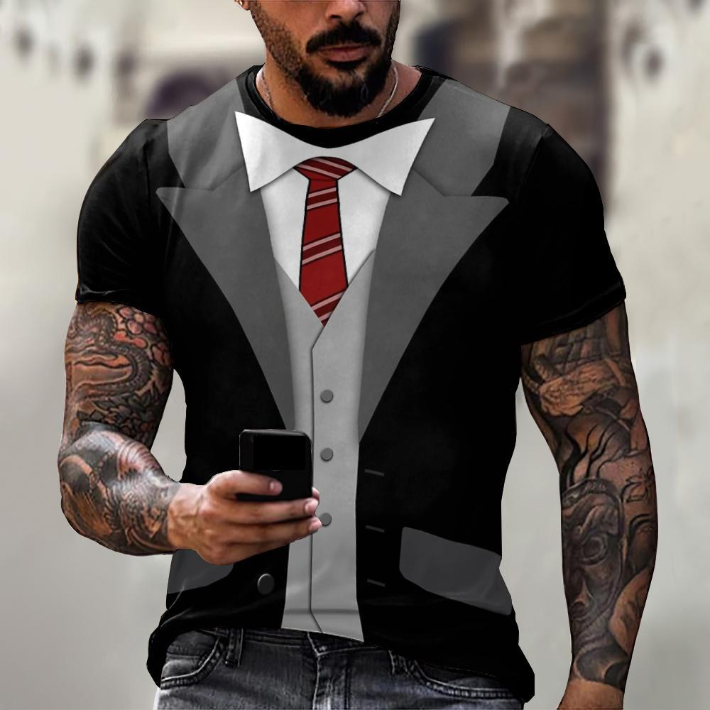 

Размер XXS-6XL Большие размеры Футболки Топы Мужские забавные костюмы Узор Мужская футболка 3D-печать Повседневная футболка с коротким рукавом и круглым вырезом Одежда 6XL