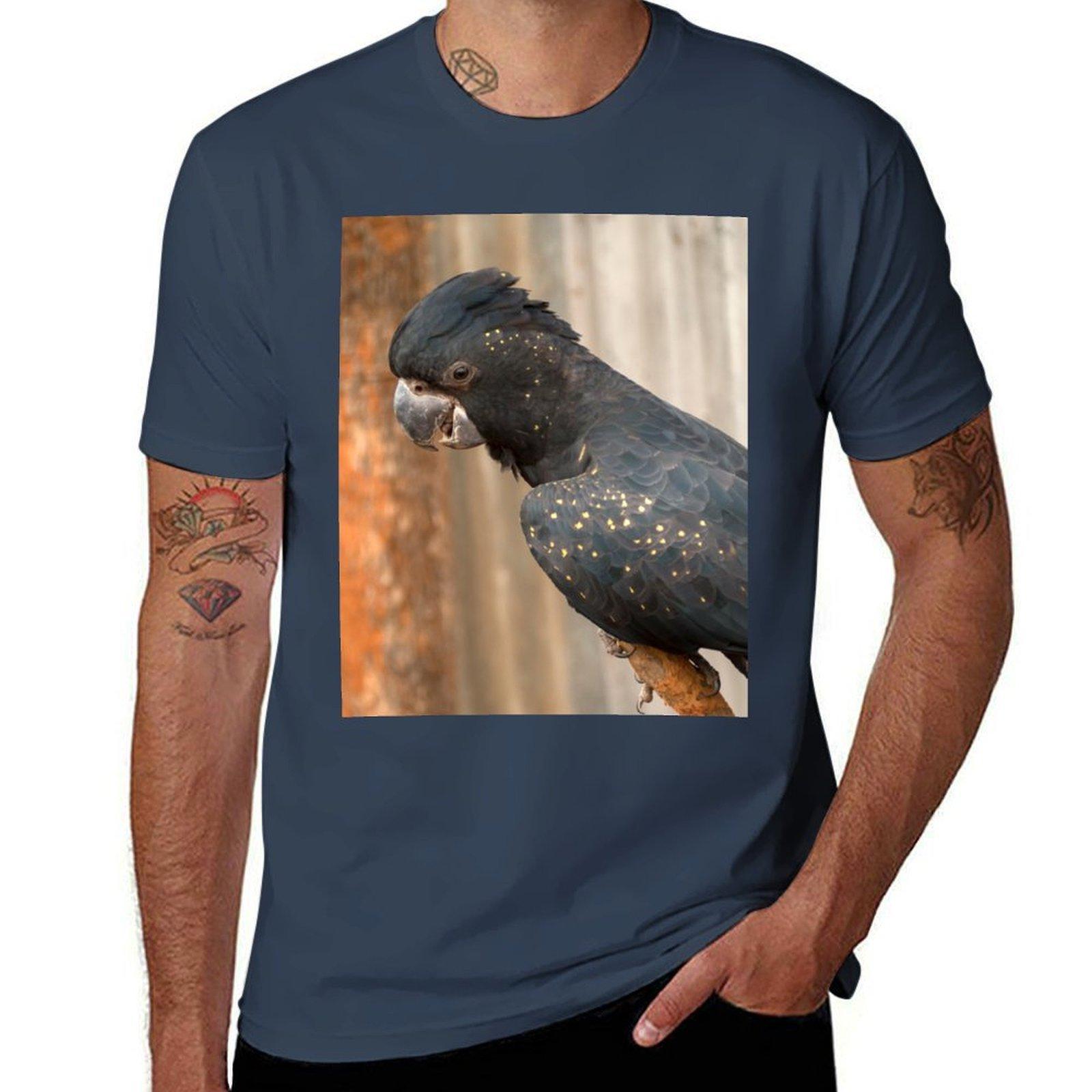 Animal Collection Black Cockatoo Tshirt Casual Graphic Print Tee S