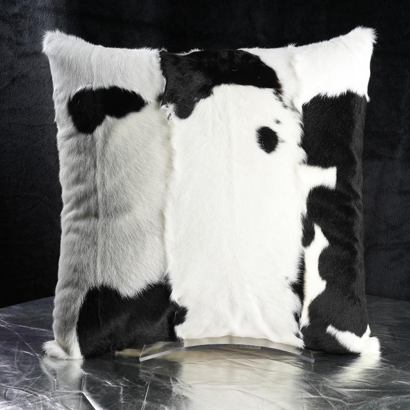 Plush Cow Print Pillowcase 50x50cm Double-sided Cushion Cover Artistic Color-block Throw Pillow Cover Home Decor