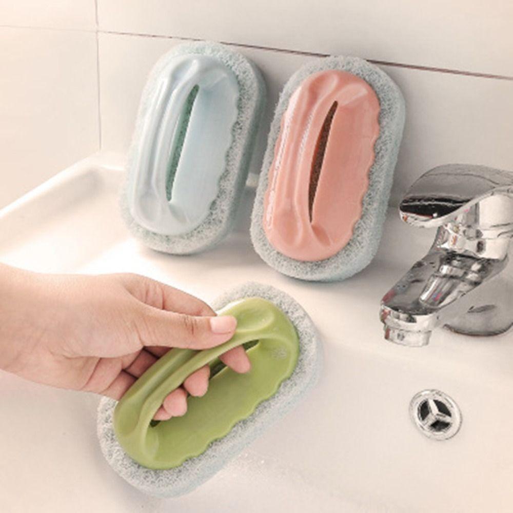 Plastic Sponge Cleaning Brush Convenient Tile Brush Washing Tools Bathtub Brush  Glass