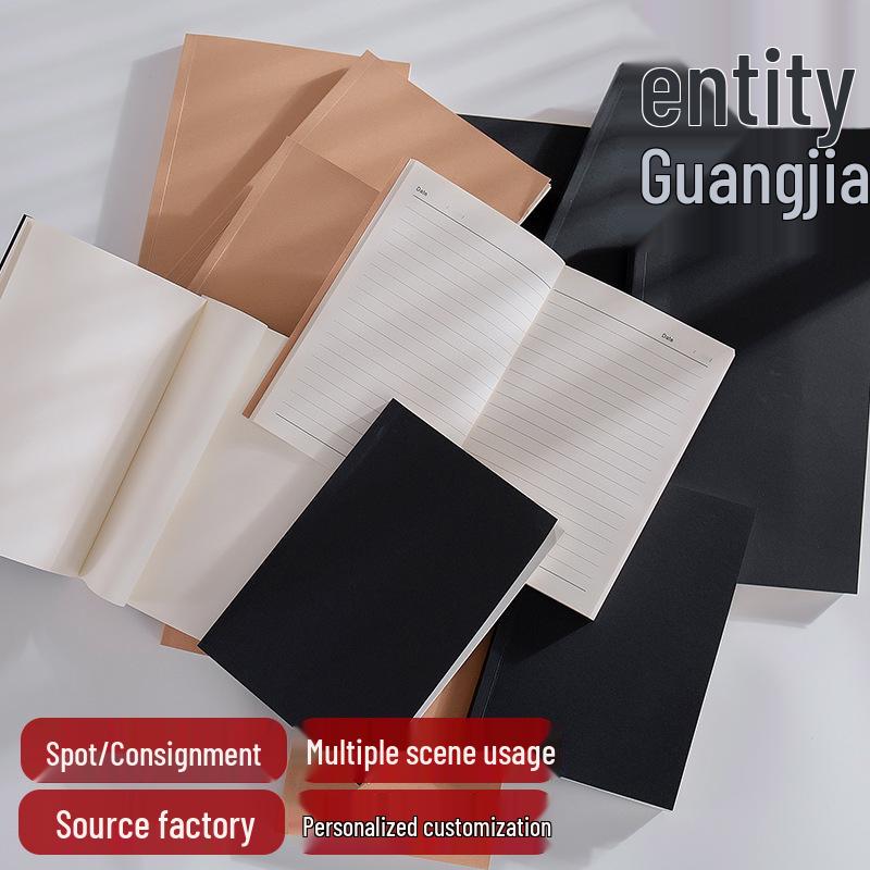 A5 Kraft Paper Notebook: Blank/Lined, B5 Notepad, Foldable Sketchbook for Students