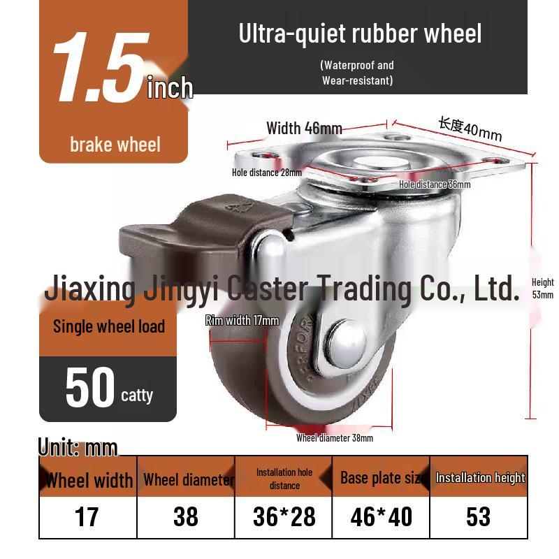 Kółka meblowe z TPE: Rozmiary 1, 1,25, 1,5, 2 cale