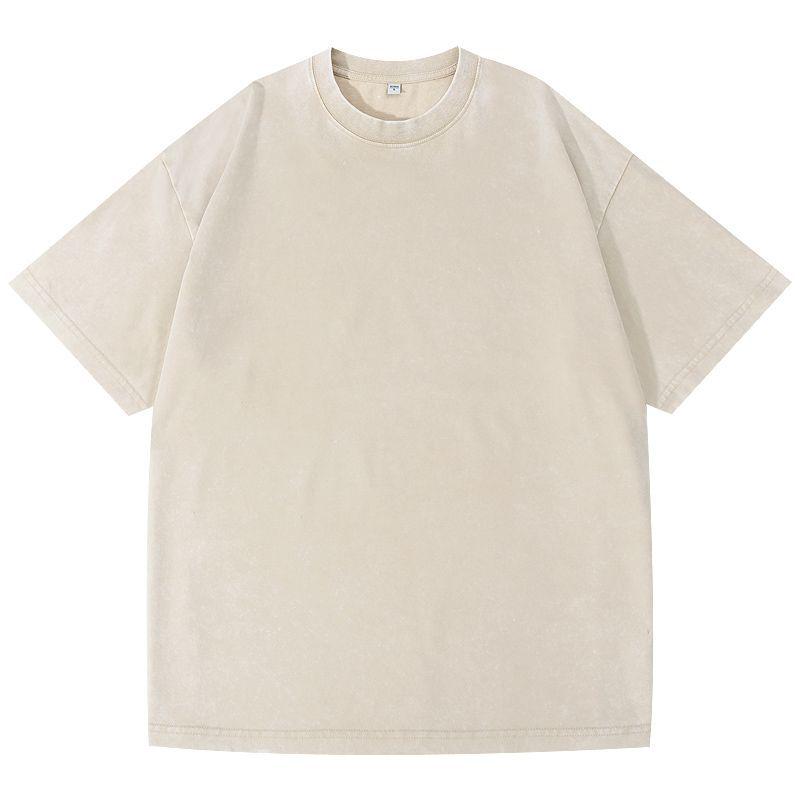 Unisex Vintage Washed Cotton T-Shirt - Loose Fit, Distressed Style