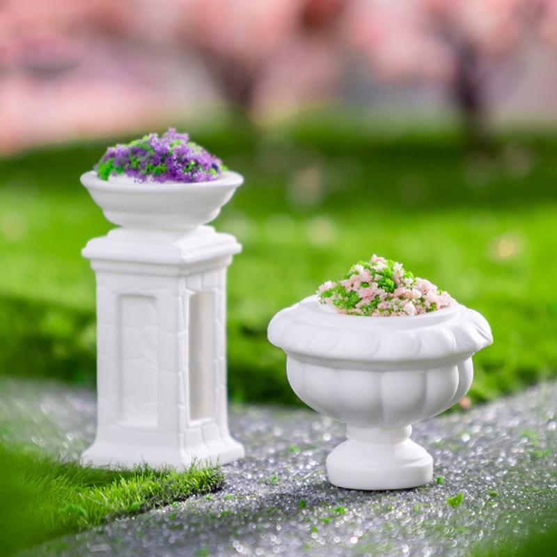 Simulation Flower Pot Plants Micro Landscape Figurine Miniature Mini Ornaments Diy Home Desktop Decorations Resin Crafts Gifts