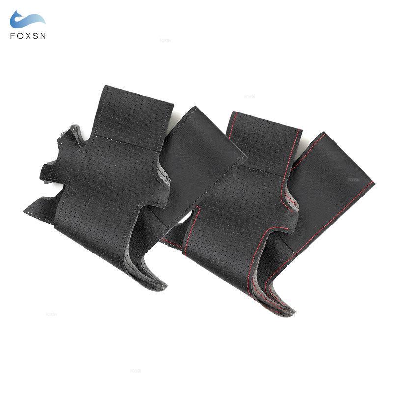 Δερμάτινο κάλυμμα εσωτερικού τιμονιού αυτοκινήτου χειροποίητο για Citroen C5 2001-2006 Xsara Picasso Berlingo Peugeot Partner 2003-2008