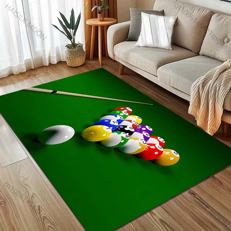HD Snookered Billiard Balls Print Carpet for Living Room Bedroom Sofa Doormat Decor Sofa Table Area Rug Non-slip Floor Mat