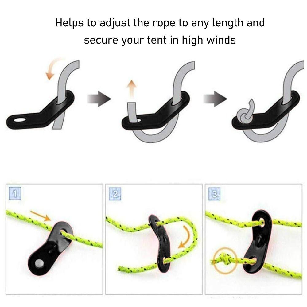 30 Pcs Slip-Proof Cord Adjuster Dual Holes Tent Line Locks Tent Fasteners  Outdoor Activities