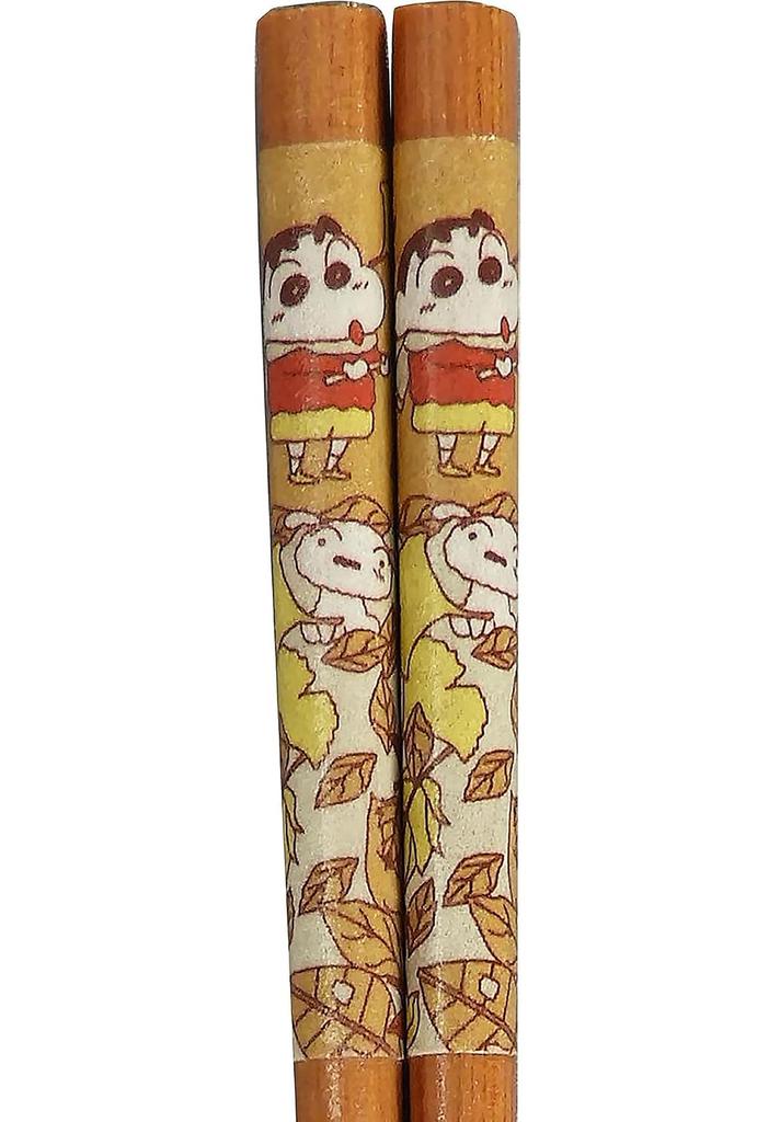 Crayon Chopsticks 21cm with Chopstick Rest Year of Autumn Made in Shin-chan Set, Approx. 4x1cm, Shin-chan's Memories, Collection, White, Japan,