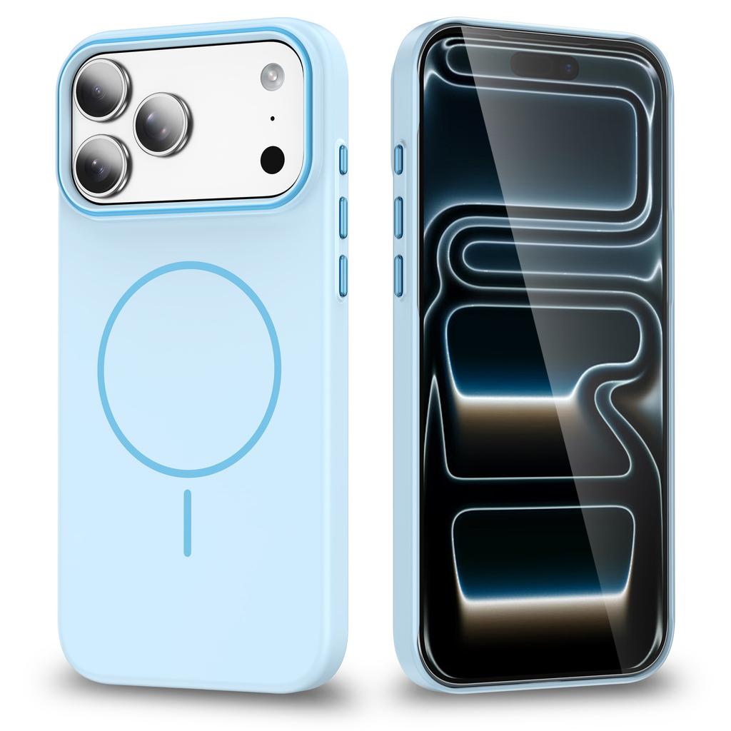 For Apple 17PRO Mobile Phone Case for IPhone16 Skin-feeling Fine Magnetic Ring 15 Contrasting Color PC Magnetic Protective Case